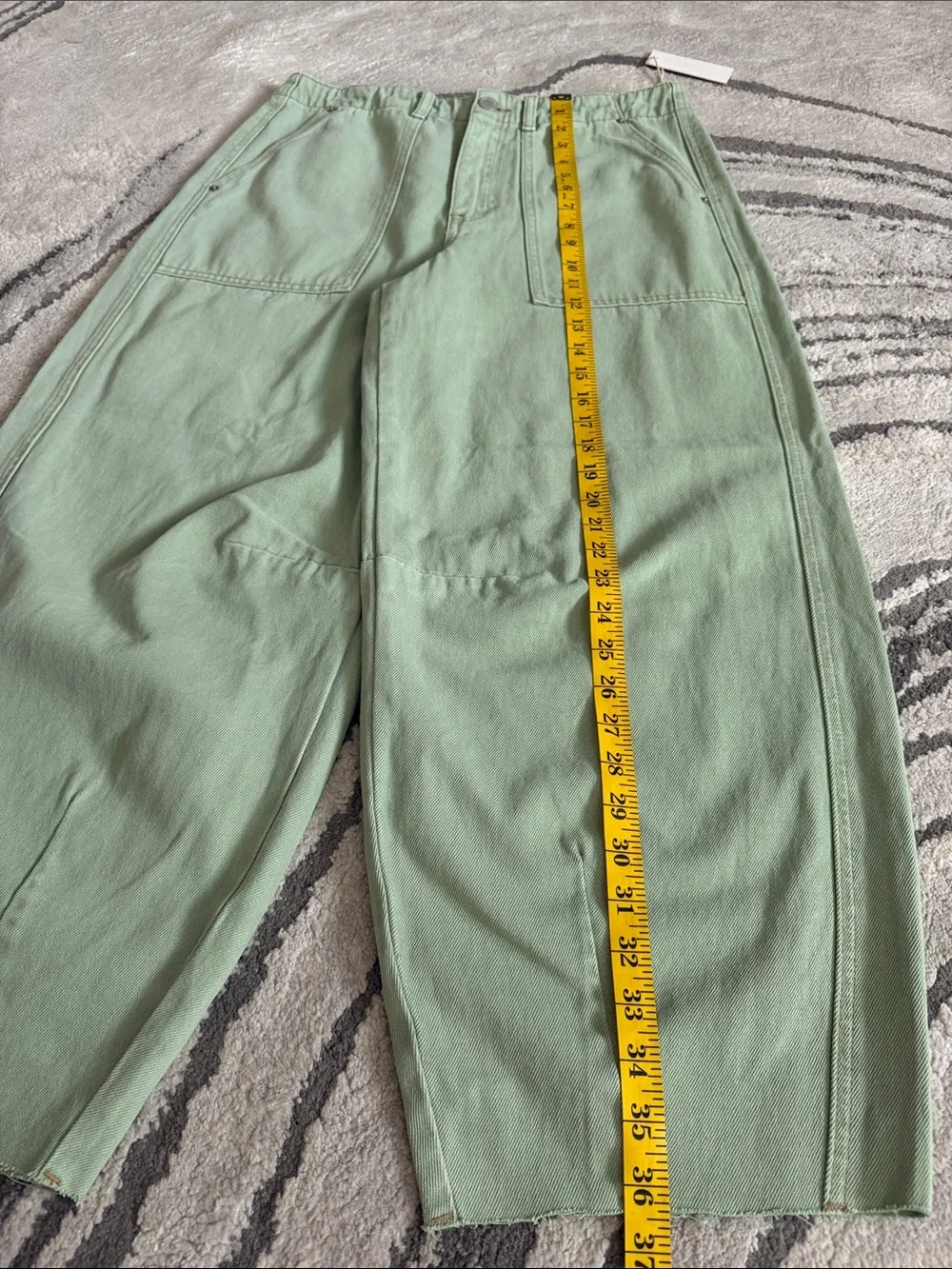 Blank NYC Barrel Leg High Rise Jeans in Pistachio Tone